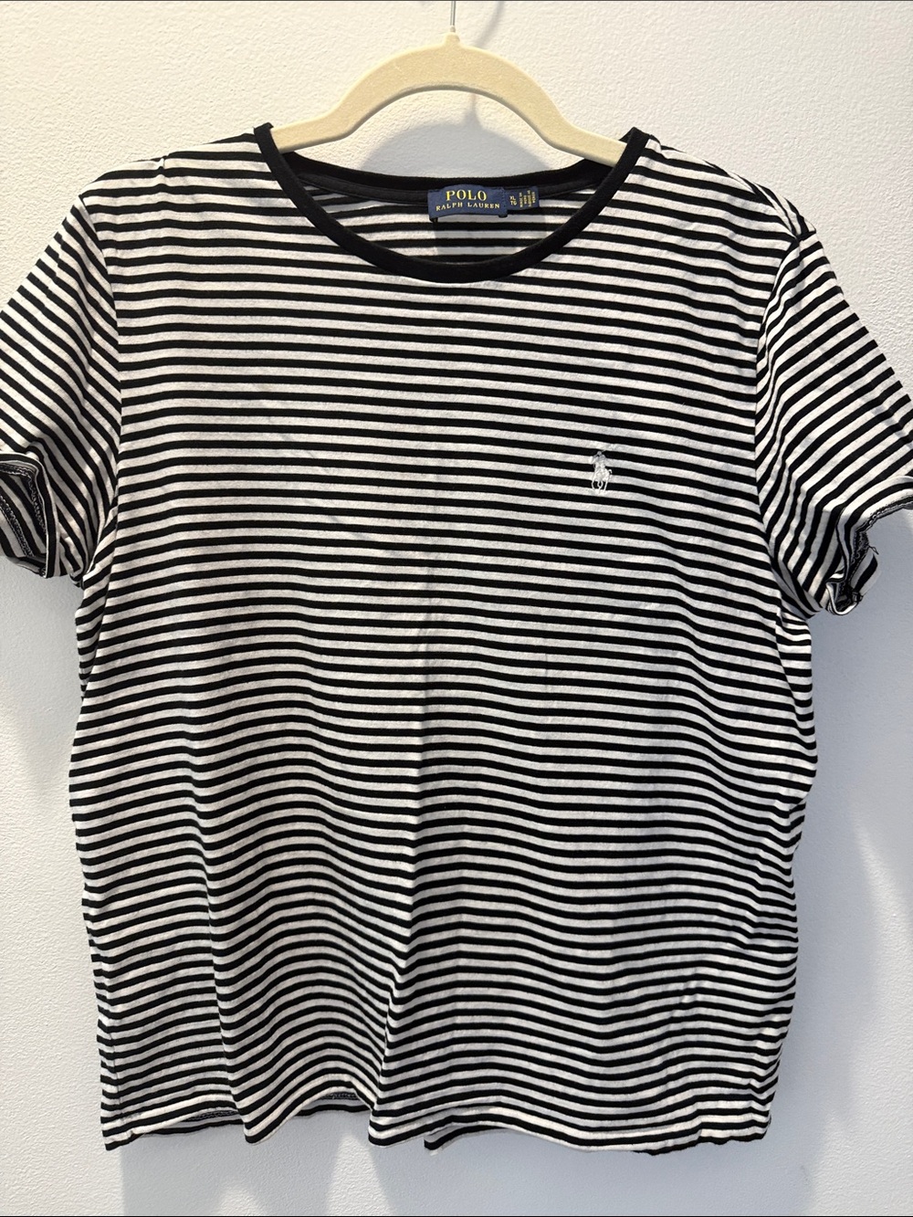 Polo by Ralph Lauren Black & White Striped Short Sleeve Tee